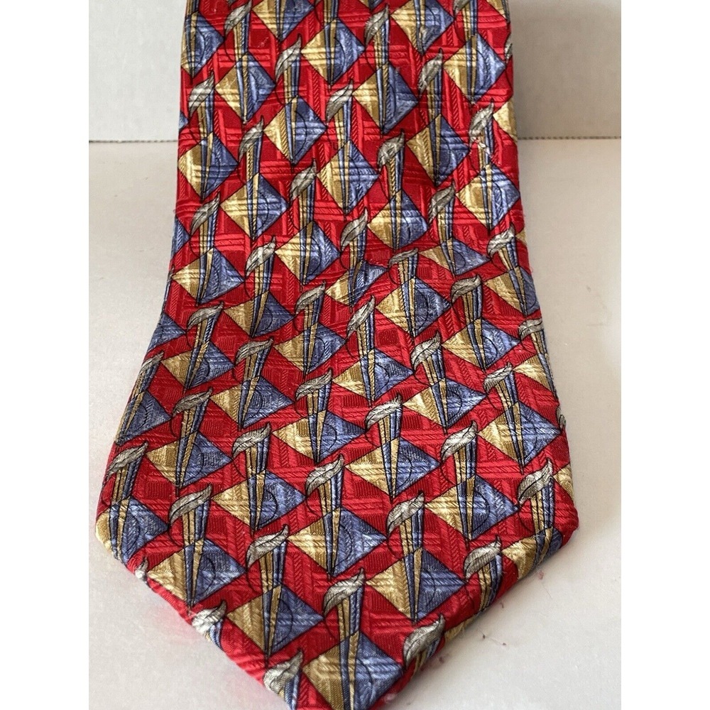 Robert Talbott Studio Silk Neck Tieβ Blue Red Yellow Geometric Business Casual